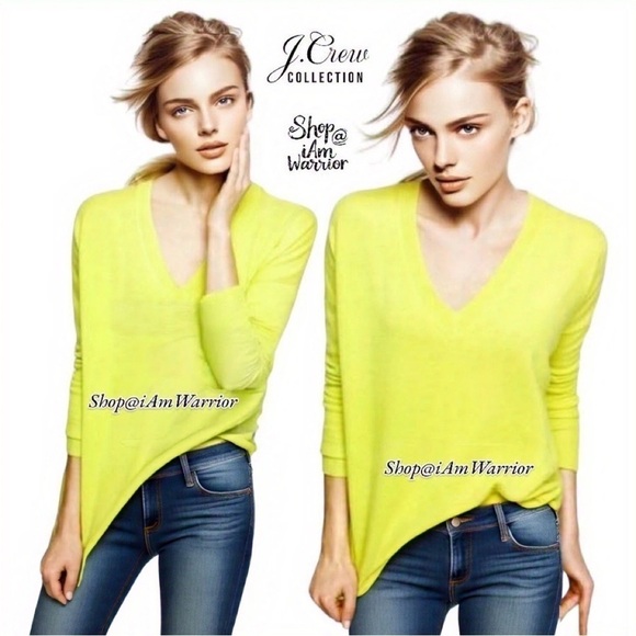 J.Crew Collection neon yellow citrus Italian cashmere sweater *shop@iamwarrior - Picture 3 of 10